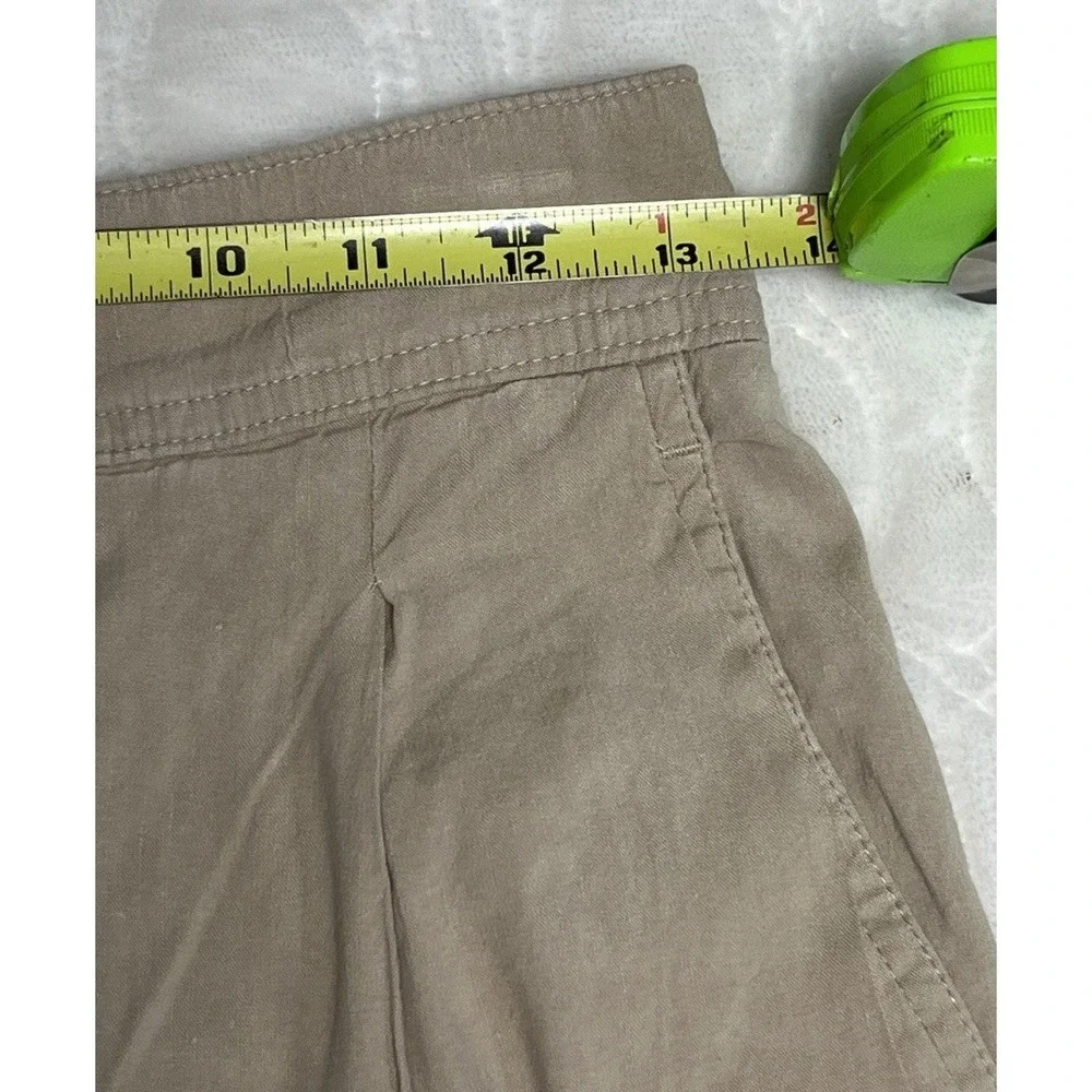 Vince Linen Blend Cargo Pants Womens 2 Khaki Utility Casual Relaxed Pockets - Picture 7 of 12